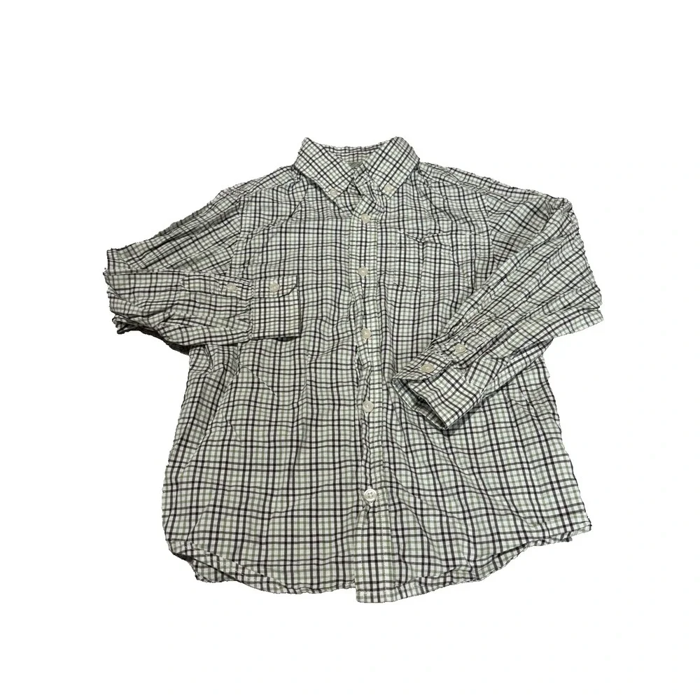 The Childrens Place Linen Button Down Shirt Medium 7/8 100% Cotton